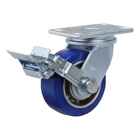 Plate Caster, Swivel, Polyurethane, 190mm H MPN:GF-150B-SF-MUD
