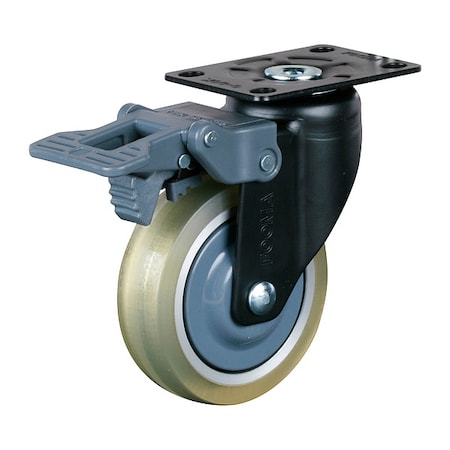 Plate Caster, Swivel, PU, 137 1/2mm H MPN:PL-100-BSF-LUD