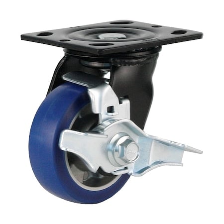 Plate Caster, Swivel, Polyurethane, 136mm H MPN:PME-100-BSF-MUD