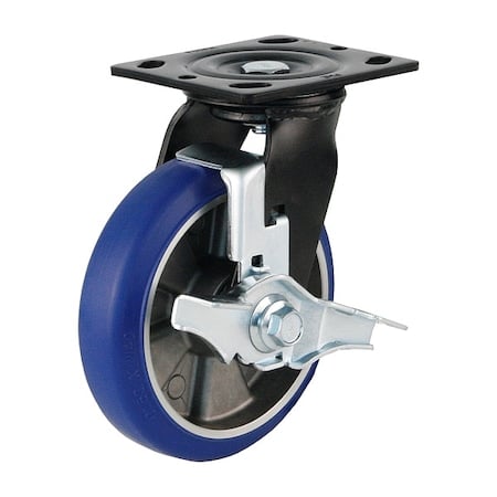 Plate Caster, Swivel, Polyurethane, 190mm H MPN:PME-150-BSF-MUD