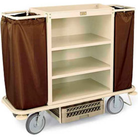 Forbes Steel Housekeeping Cart with Under Deck Shelf Beige - 2107-BE 2107-BE
