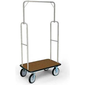 Forbes Standard Bellman Cart 2496-BN-BN Stainless Brown Carpet Brown Bumper 8