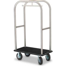 Forbes Bellman Cart 2512-SS-BK-BK Stainless Black Carpet Black Bumper 8