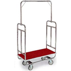 Forbes Standard Bellman Cart H1210-5C-RD-GY Chrome Red Carpet Gray Bumper 8