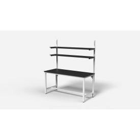 Formaspace BenchMarx™ Lab Workbench with 2 Shelves Phenolic Top 72