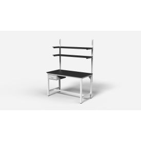 Formaspace BenchMarx™ Lab Workbench with Drawer & 2 Shelves Phenolic Top 60