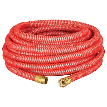 5/8 in ID x 25 ft L Garden Hose, TPE Tube, Red, Brass x Brass Fitting MPN:PGH-25-RD