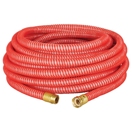5/8 in ID x 6 ft L Garden Hose, TPE Tube, Red, Brass x Brass Fitting MPN:PGH-6-RD