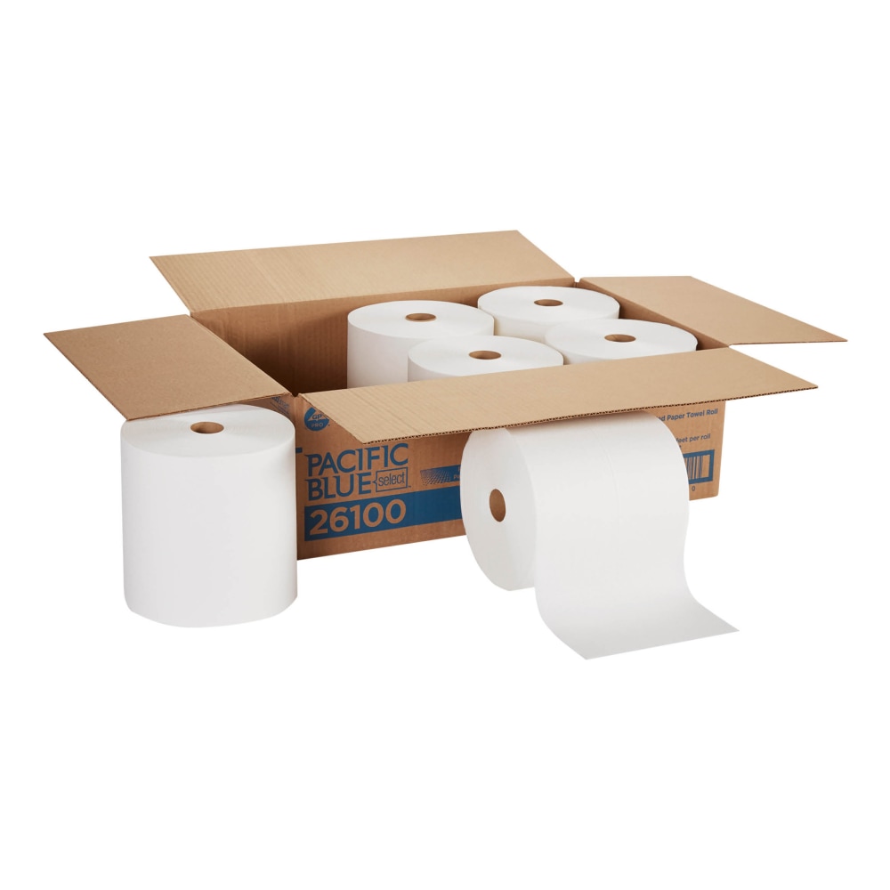 Pacific Blue Select by GP PRO 1-Ply Paper Towels, 1000ft Per Roll, Pack Of 6 Rolls MPN:26100