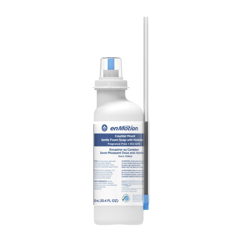 enMotion Counter Mount bottle Frangrance Free 900ml recyclable bottle clear MPN:42716