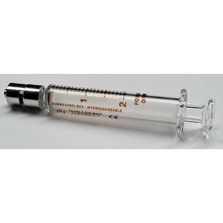 Glass Syringe, Metal Luer Lock, 2 mL MPN:7.140-27