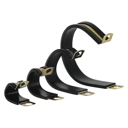 Cable Clamp, Steel, 1-3/4 in Bundle Dia., Black, Silver MPN:SPW-28