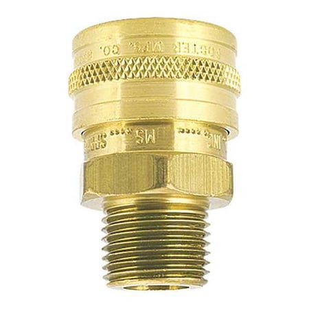 Straight-Thru Socket, Brass, 1/8 in MNPT Quick Connect Fitting MPN:12MS
