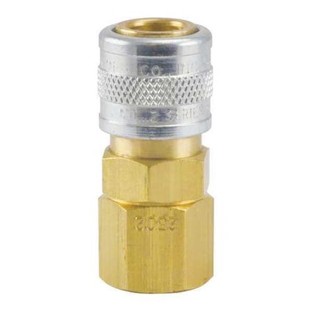 Manual Socket Sleeve Coupling, 1/8 in x 1/8 in FPT, 1 Series, Brass/Steel MPN:2302