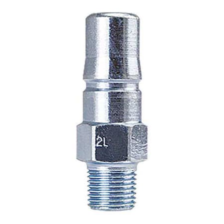 Quick Connect Plug, 3/8 Body Size, 1/4 in MNPT, Steel MPN:2L40