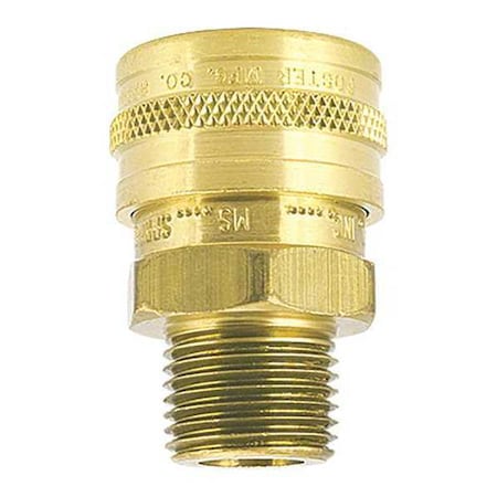 Quick Connect Air Coupler Socket, Brass, 3/8 in MPT MPN:38MS