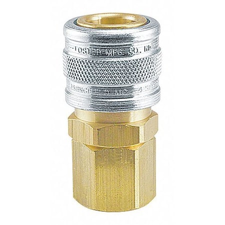 Manual Quick Connect Socket, 1/2 in FPT, Brass/Steel MPN:4404