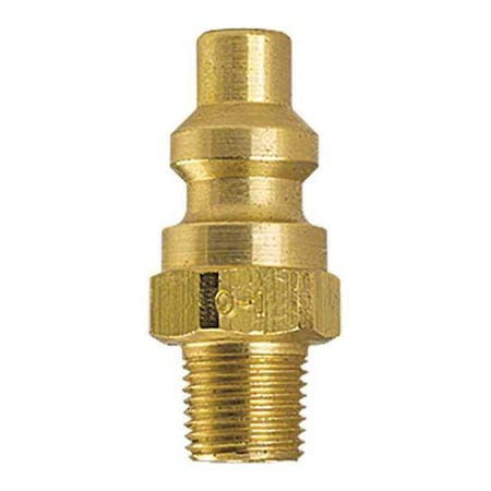 Quick Connect Plug, 1/4 in Body Size, 1/4 in MNPT, Brass MPN:O-10