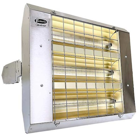 Infrared Quartz Electric Heater, 1, 3 Phase, Stainless Steel, 240V AC MPN:H-30-223-THSS