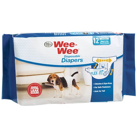 Wee-Wee Disposable Diapers 12Pcs Med Wht MPN:100534771