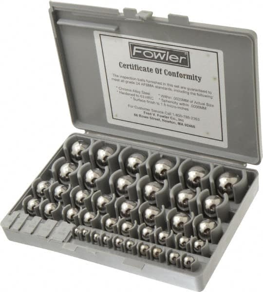 Gage Ball Sets, Minimum Diameter (mm): 1 mm, Maximum Diameter (mm): 25 mm, Accuracy Grade: 24, Material: Chrome Steel, Standards: AFBMA Certified MPN:614-65003