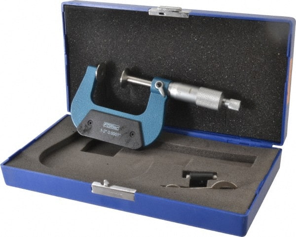 1 to 2 Inch, 0.001 Inch Graduation, Ratchet Stop Thimble, Mechanical Disc Micrometer MPN:52-250-112-1
