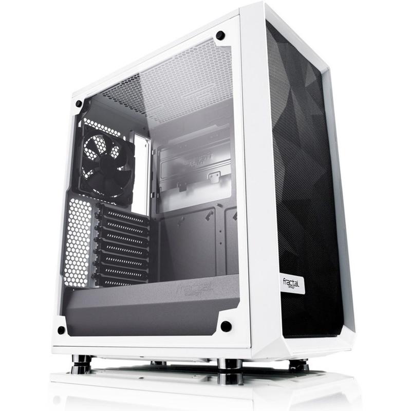 Fractal Design Meshify C White - TG Computer Case - Mid-tower - White - Steel, Tempered Glass - 5 x Bay - 2 x 4.72in x Fan(s) Installed - ATX, Micro ATX, ITX Motherboard Supported - 7 x Fan(s) Supported MPN:FD-CA-MESH-C-WT-TGC