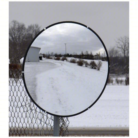 Convex Security Mirror, Polycarbonate, 26 in, Hardboard, Round, 180 Degrees Viewing Angle MPN:PC-26