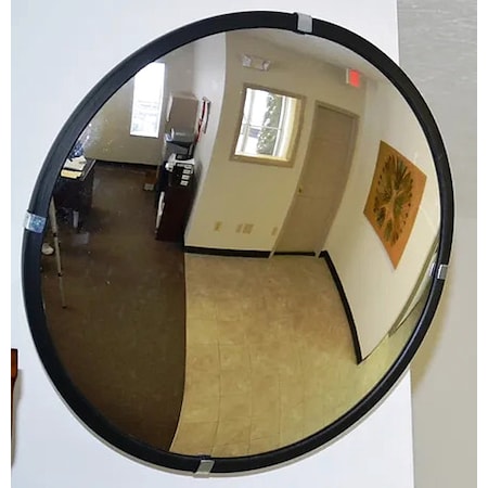 Convex Security Mirror, Acrylic, 13 in, Hardboard, Round, 180 Degrees Viewing Angle MPN:PLX-13