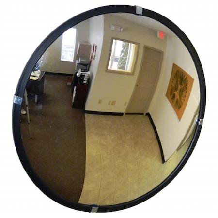 Convex Security Mirror, Acrylic, 30 in, Hardboard, Round, 180 Degrees Viewing Angle MPN:PLX-30