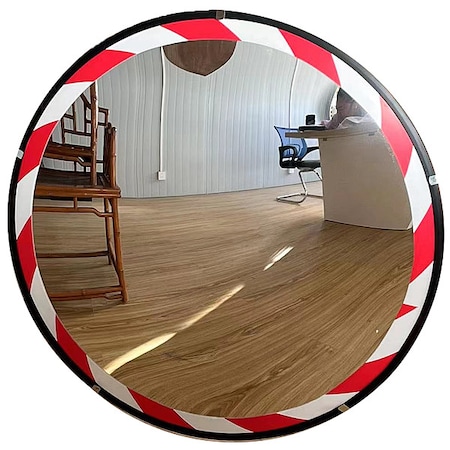 Convex Security Mirror, Acrylic, 18 in, Hardboard, Round, 180 Degrees Viewing Angle MPN:PLX-ST-18
