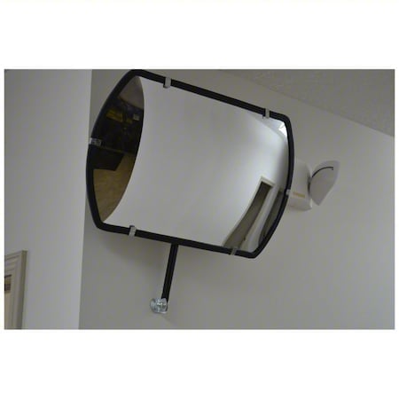 Convex Security Mirror, Acrylic, Not Applicable, Hardboard, Rectangular, 180 Degrees Viewing Angle MPN:PLXR-1218-T