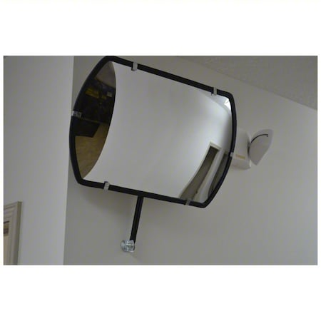 Convex Security Mirror, Acrylic, Not Applicable, Hardboard, Rectangular, 180 Degrees Viewing Angle MPN:PLXR-2436-DT