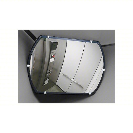 Convex Security Mirror, Acrylic, Not Applicable, Hardboard, Rectangular, 180 Degrees Viewing Angle MPN:PLXR-2636