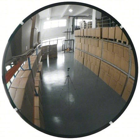 Convex Security Mirror, Acrylic, 30 in, Hardboard, Round, 180 Degrees Viewing Angle MPN:PLXR-30
