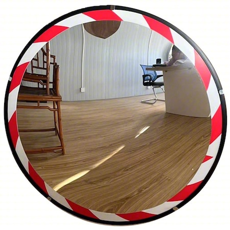 Convex Security Mirror, Acrylic, 26 in, Hardboard, Round, 180 Degrees Viewing Angle MPN:PLXR-ST-26-T