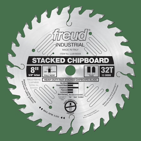 Heavy Duty Stacked Chipboard Blade, 8 MPN:LU81M008
