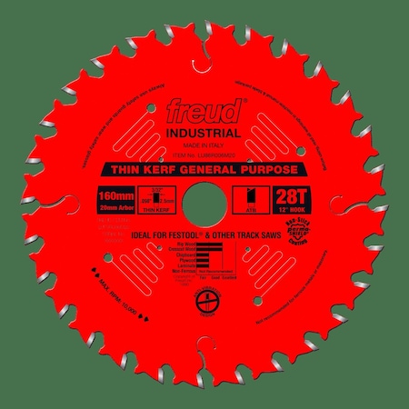 Thin Kerf General Purpose Blade, 160mm MPN:LU86R006M20
