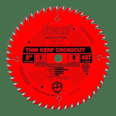 Thin Kerf Fine Finish Crosscut Blade, 8 MPN:LU88R008