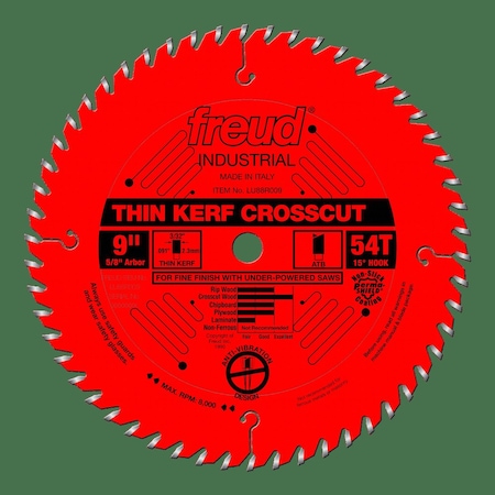 Thin Kerf Fine Finish Crosscut Blade, 9 MPN:LU88R009