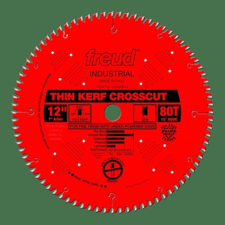 Thin Kerf Fine Finish Crosscut Blade, 12 MPN:LU88R012
