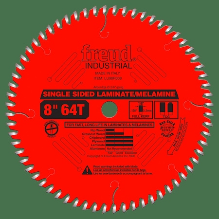 Single Sided Laminate/Melamine Blade, 8 MPN:LU98R008
