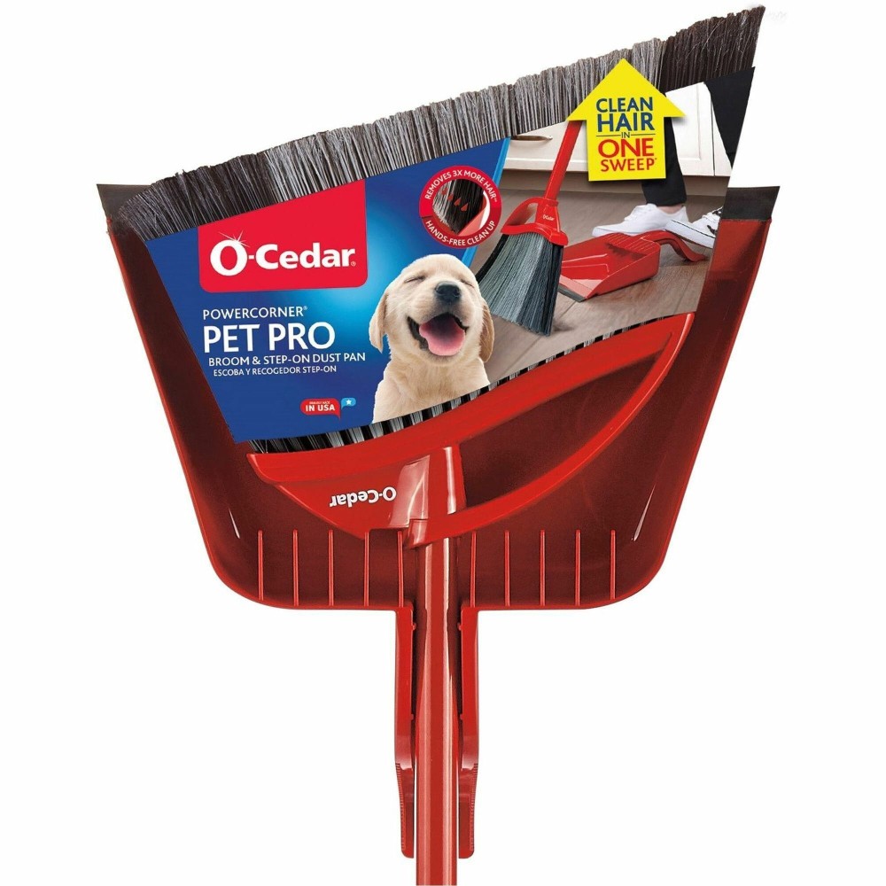 O-Cedar PowerCorner Pet Pro Broom - Red, Black, Gray - 1 Each MPN:168020