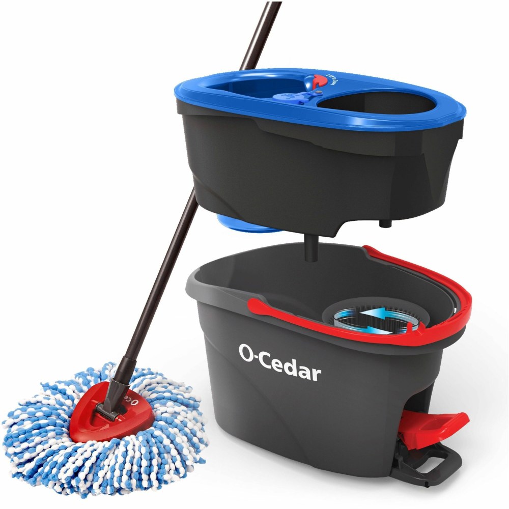 O-Cedar EasyWring RinseClean Spin Mop - MicroFiber Head - Washable, Reusable, Machine Washable, Refillable, Telescopic Handle - Multi - 1 Each MPN:168534