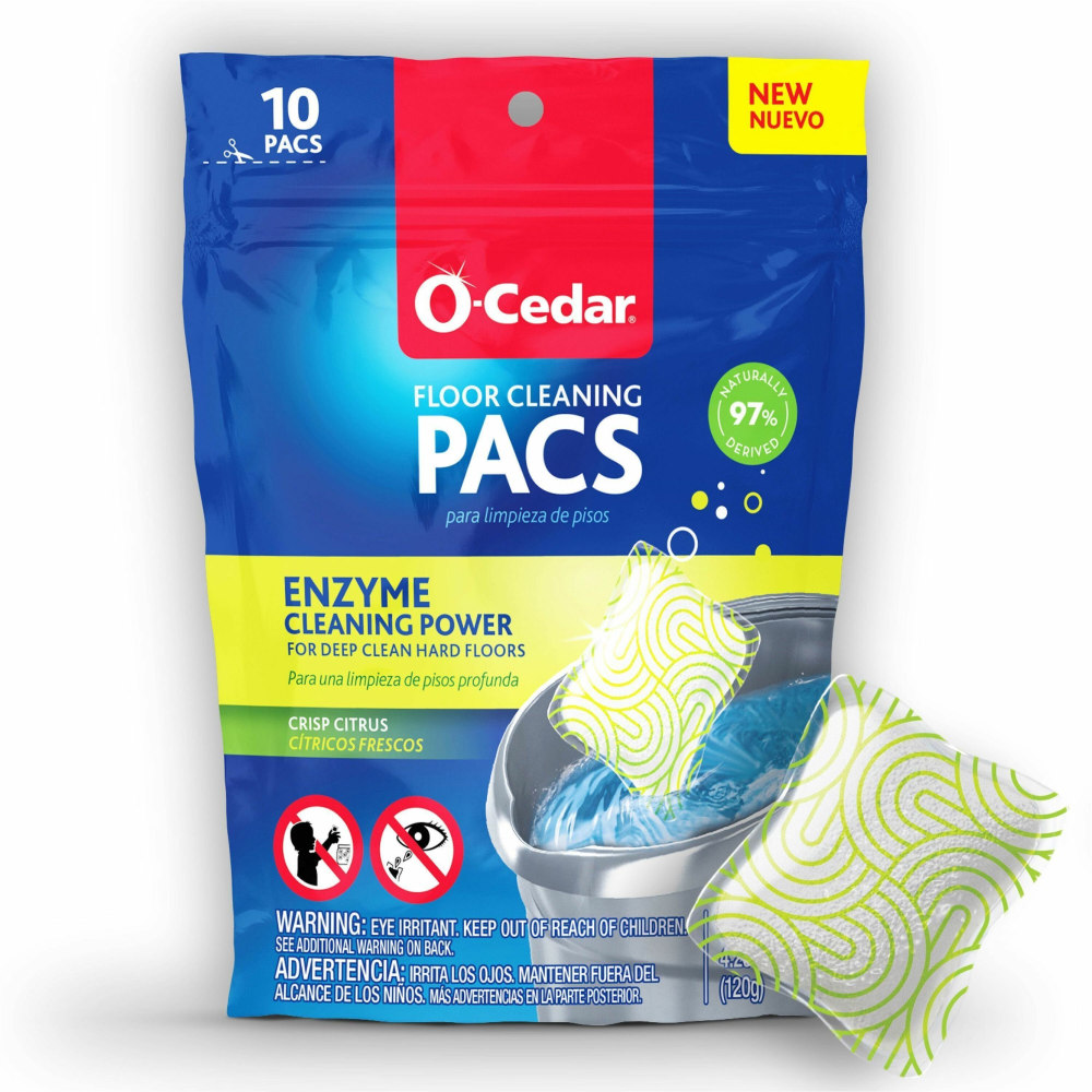 O-Cedar PACS Hard Floor Cleaner, Crisp Citrus Scent, 4.23 Oz, 10/PK, 172400 MPN:179035