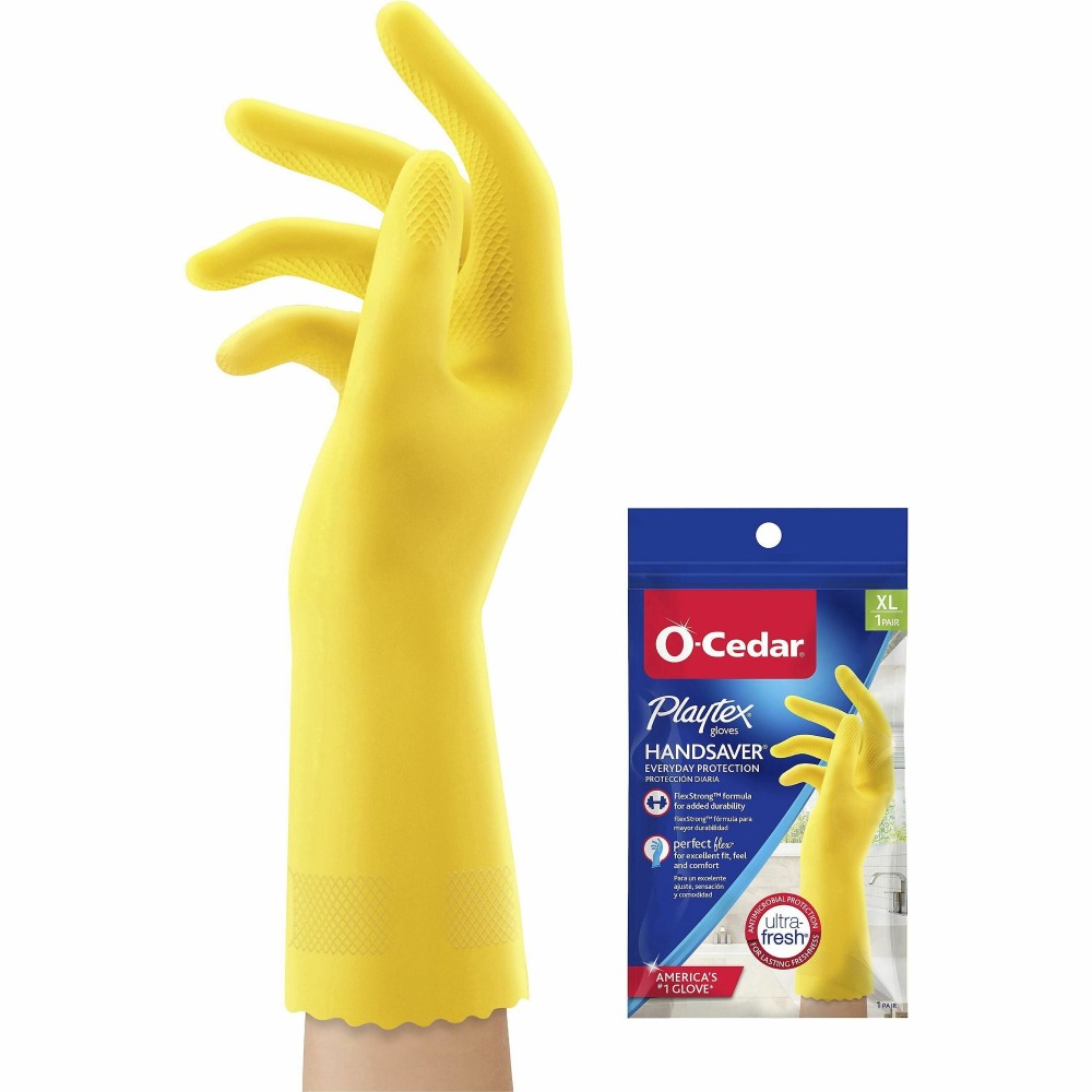 O-Cedar Playtex Handsaver Gloves - Hot Water, Chemical Protection - X-Large Size - Latex, Nitrile, Neoprene - 163670 MPN:163670