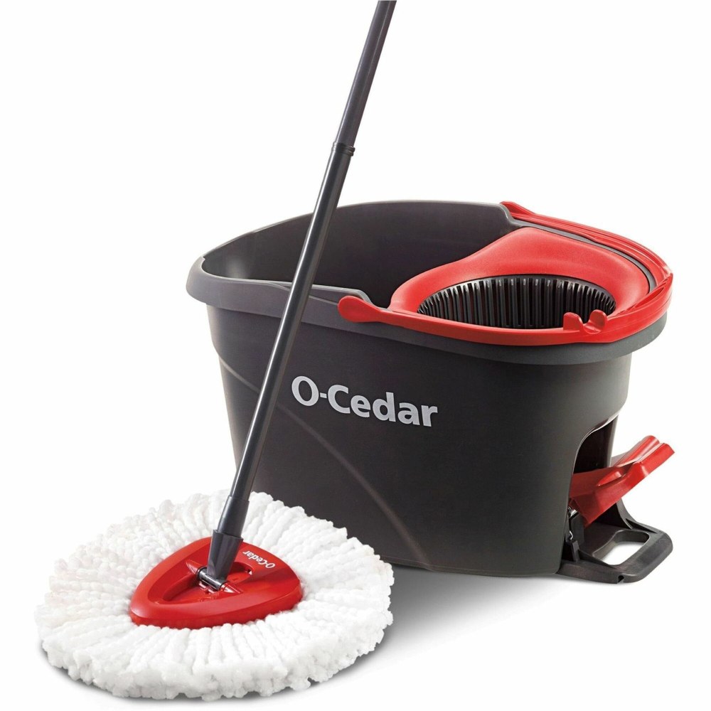 O-Cedar EasyWring Spin Mop & Bucket System - Red, Gray - 1 Each MPN:148473
