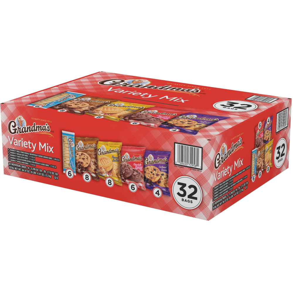 Grandmas Cookies Variety Pack, Pack Of 32 Bags MPN:FRI72996