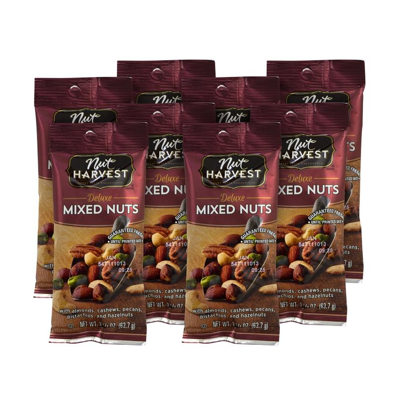 Nut Harvest Nuts, Deluxe Mixed Nuts, 2.75 Oz, Box Of 8 MPN:62190