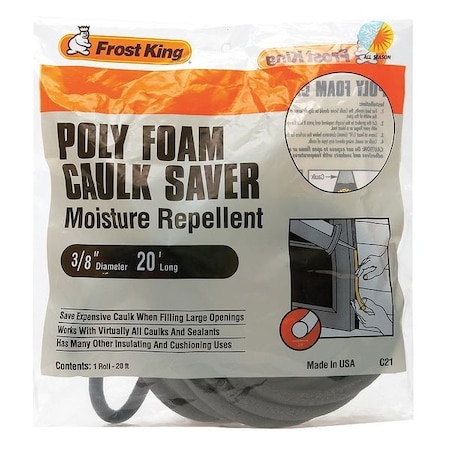 Weatherstrip, 20 ft, Gray, Sold As: Roll MPN:C21H